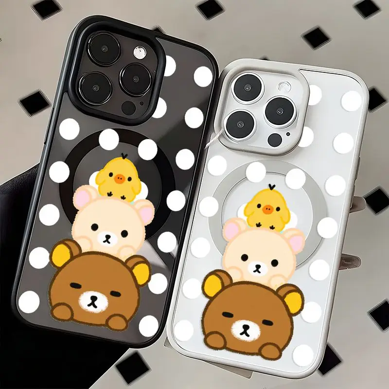 Милый чехол для телефона Rilakkuma Jenga, креативный, модный, защитный, противоударный, подходит для iPhone 11, 12, 13, 14, 15, 16, 17 Pro Max (art.: 3920dc48b8de7) - 3920dc48b8de7