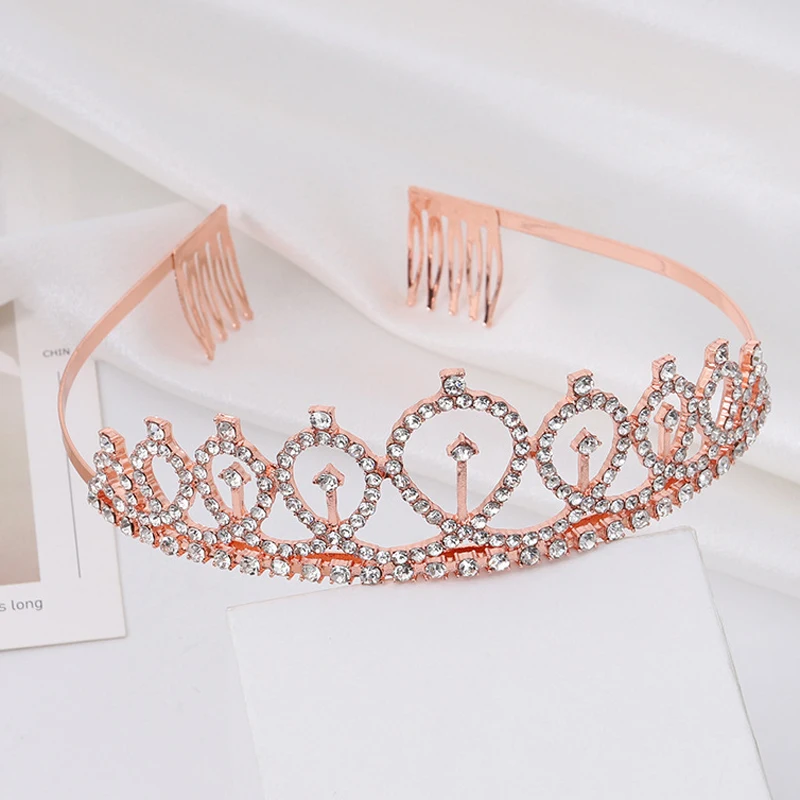 Queen Comb Tiara Headband Crystal Birthday Prom Girls Crown For Wedding Party Women Bridal Hair Jewelry
