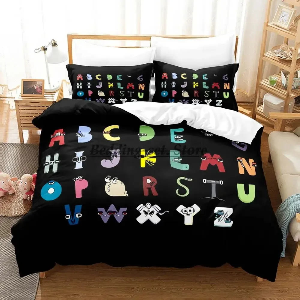 2023 Alphabet Lore Bedding Set Single Twin Full Queen King Size Bed Aldult Kid Bedroom Duvetcover Sets Anime Sheet