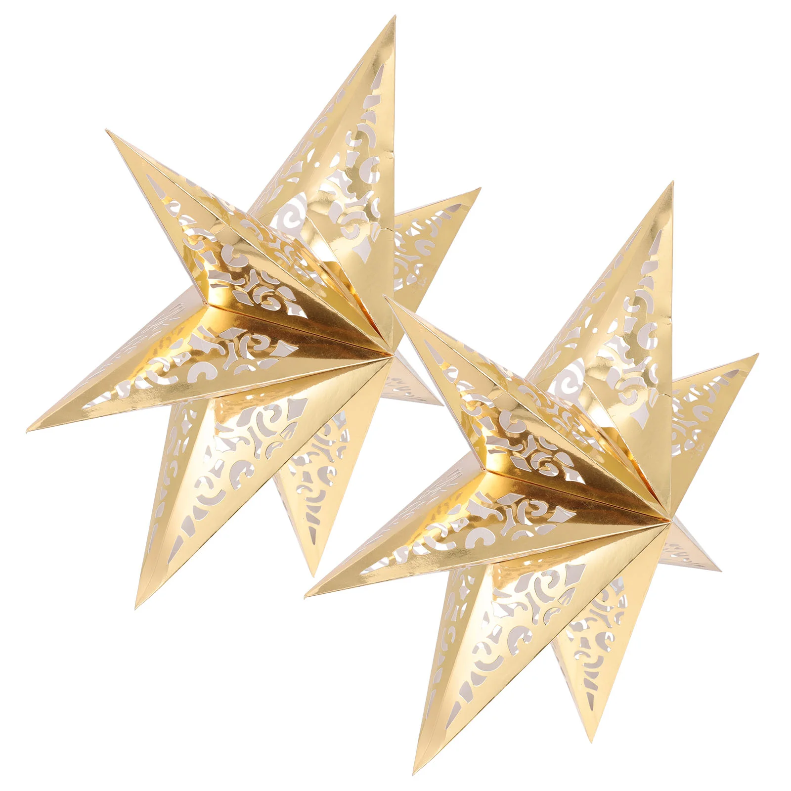 

2 Pcs Star Lampshade Christmas Outdoor Decorations Shape Xmas Hanging Paper Creative Light Cover Party