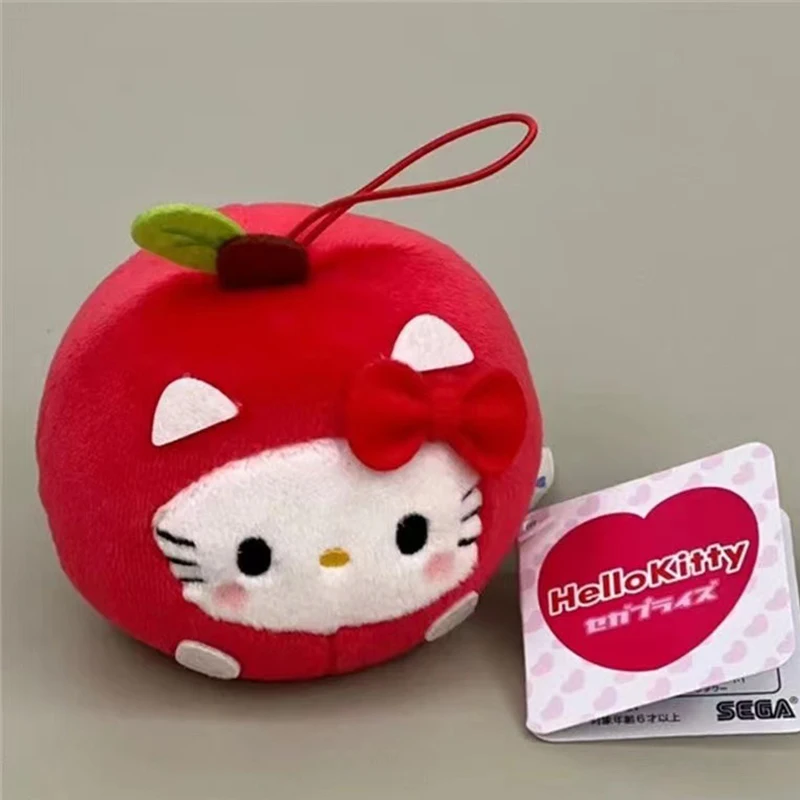 

Kawaii милый мультяшный Брелок с подвеской Новый Hello kitty голова яблока плюшевая кукла маленькая кукла портативная универсальная девушка сердце ювелирные изделия