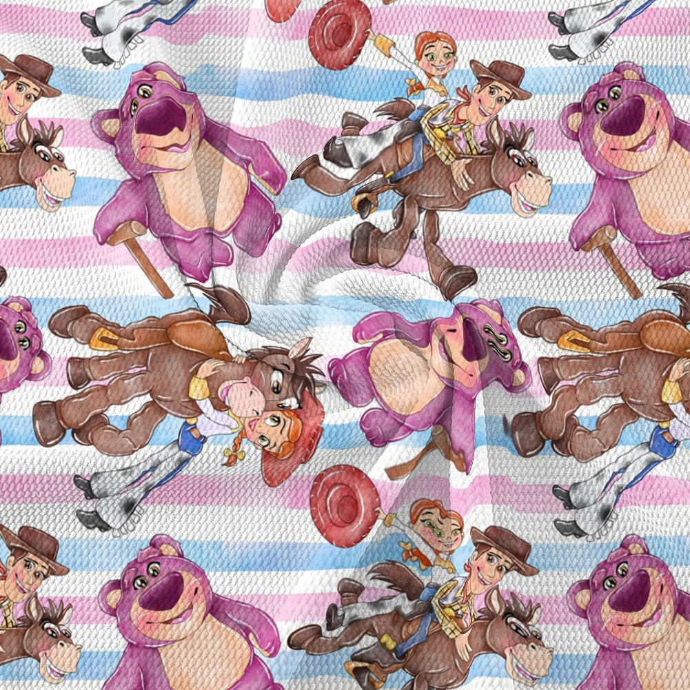 

50*145 Toy Story Lotso Bubble Cotton Printed Handmade Needlework Accessories Patchwork Fabrics Children's Pattern For Sewing