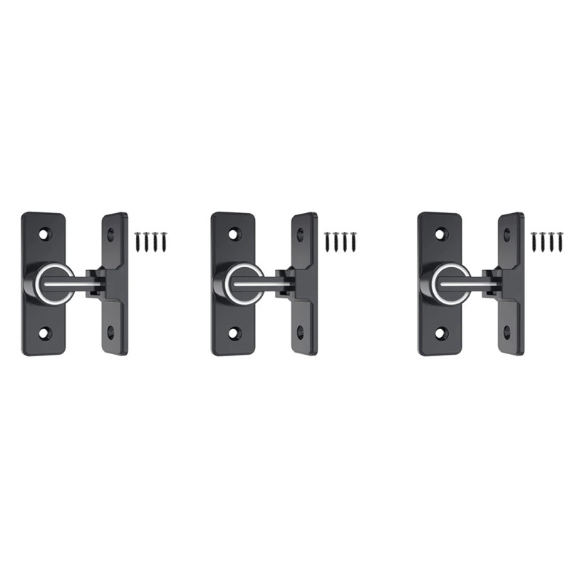 

3X Barn Door Lock Hardware, 90 Degree Heavy Duty Gate Latches Flip Latch Safety Door Bolt Latch Lock 1 Pack