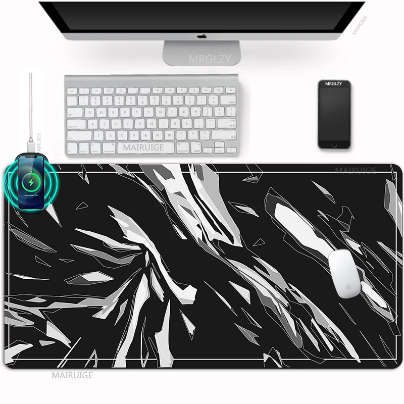 

Wireless Charging Mouse Pad Marble Table Mats Rugs Large Charge Desk Pad Japanese-style Gamer Accessories Carpets Mousepad Mat