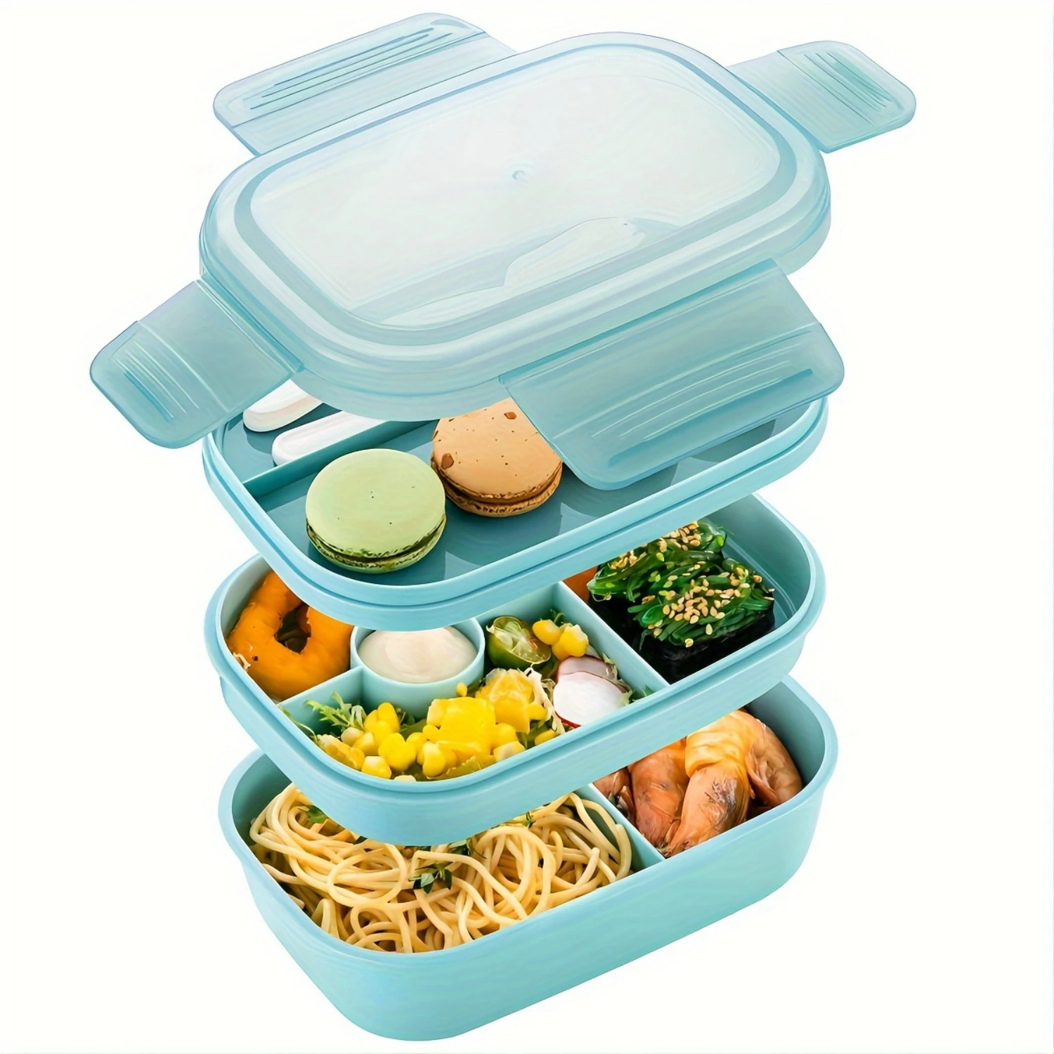 Портативный ланч-бокс 1 шт. 3 штабелируемые контейнеры для обеда Bento взрослых