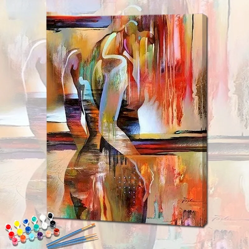 

CROSS language Women Paint By Numbers For Adults Calligraphy Painting Modern Wall Art Canvas For Home