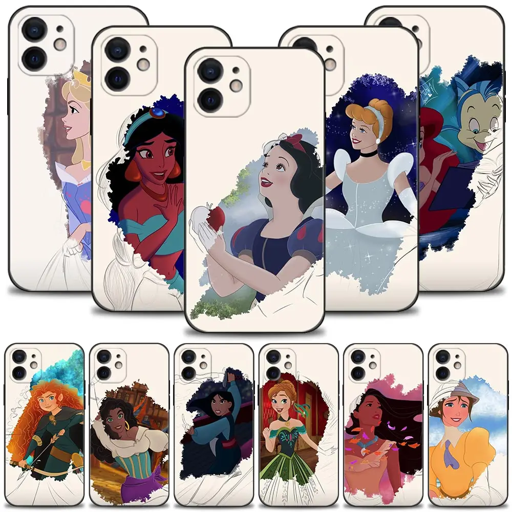 

Phone Case For Apple iPhone 14 13 12 11 Pro Max Mini XS XR X 7 8 6 6S Plus 5S Princess Snow White Cinderella Aurora Ariel Shell