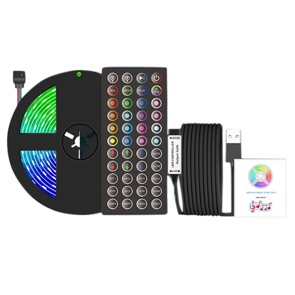

LED Lights with Color Changing Music Sync RGB Lights 44 Infrared Remote Control LED Lights for Home Party 3.0M A