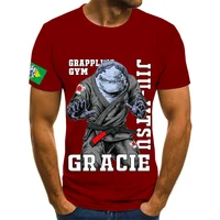 brazilian jiu jitsu grappling animal anime shark graphic 3d printed t shirt polyester tshirt gentle quick dry stretch sweatshirt