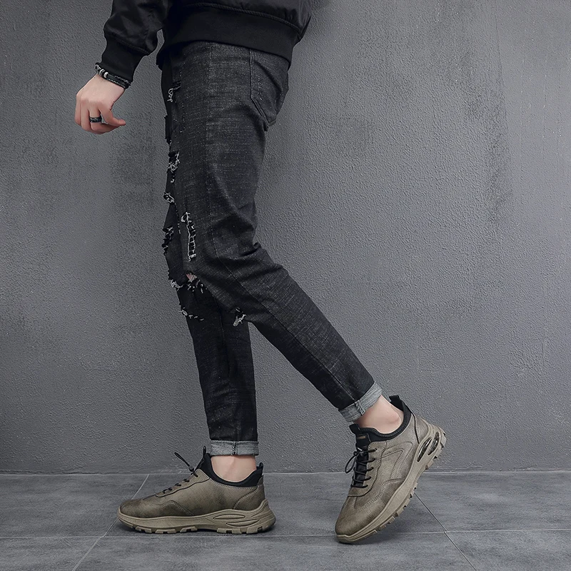 Мужские повседневные кожаные туфли на плоской подошве