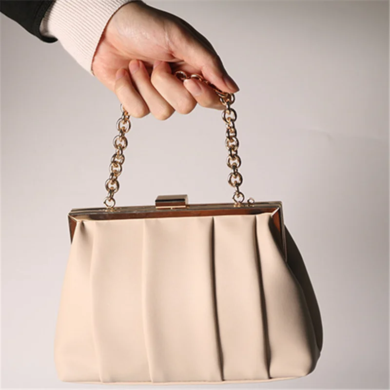 

2022 Women Leather Evening Bags Fold Banquet Shoulder Bags Mini Party Clutch Wallets Hasp Purse For Ladies Drop Shipping