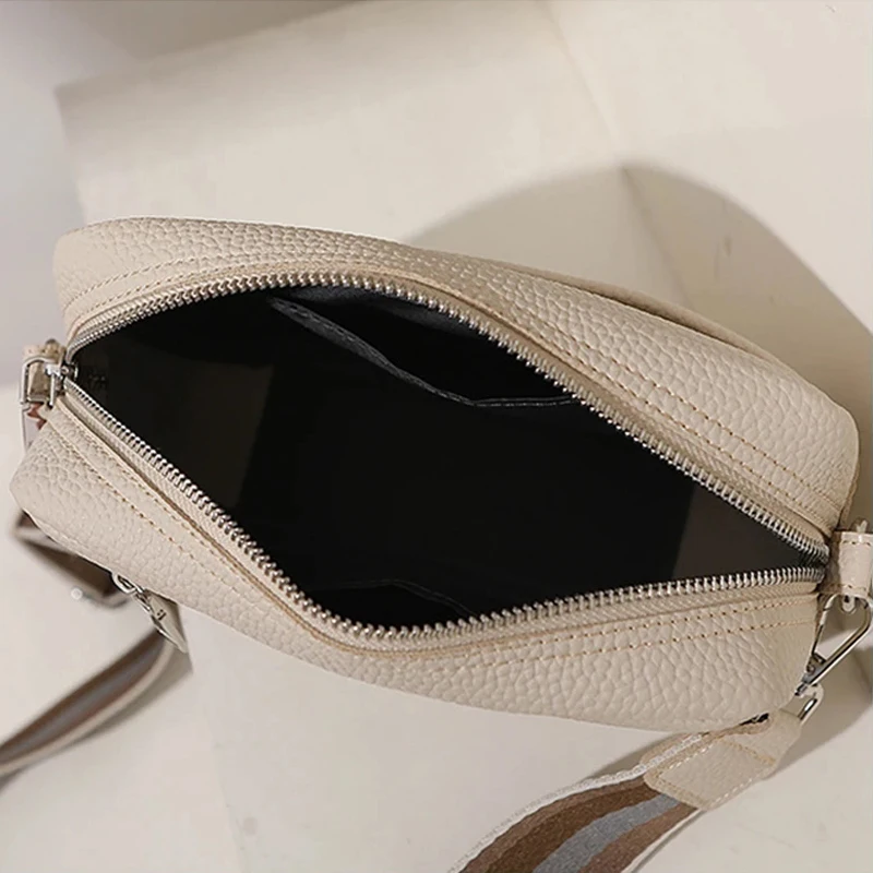 Wide Strap Women Crossbody Bags Solid Classic Ladies Handbags Luxury Designer Square Women Shoulder Bags Sling Bags for Femele