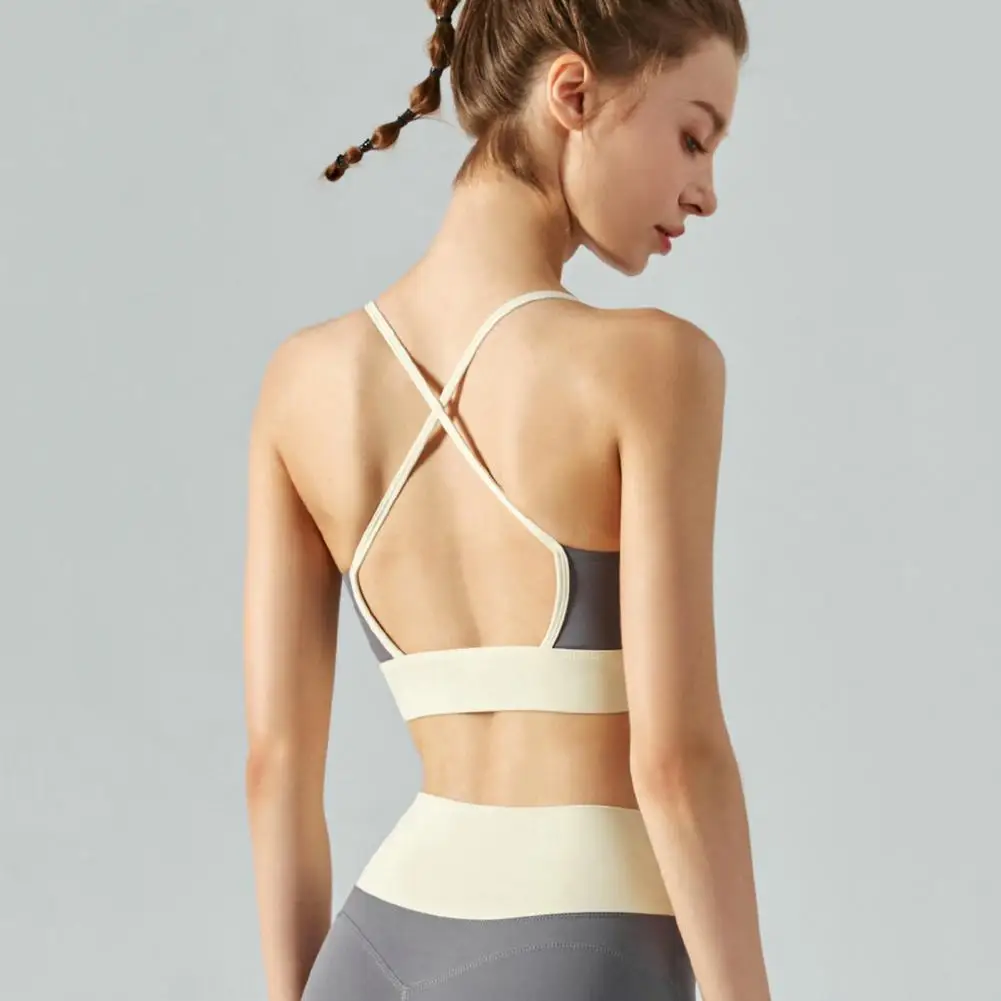 

Women Sports Bra Gather Vest Bra Tight Spaghetti Strap Sports Vest Bra