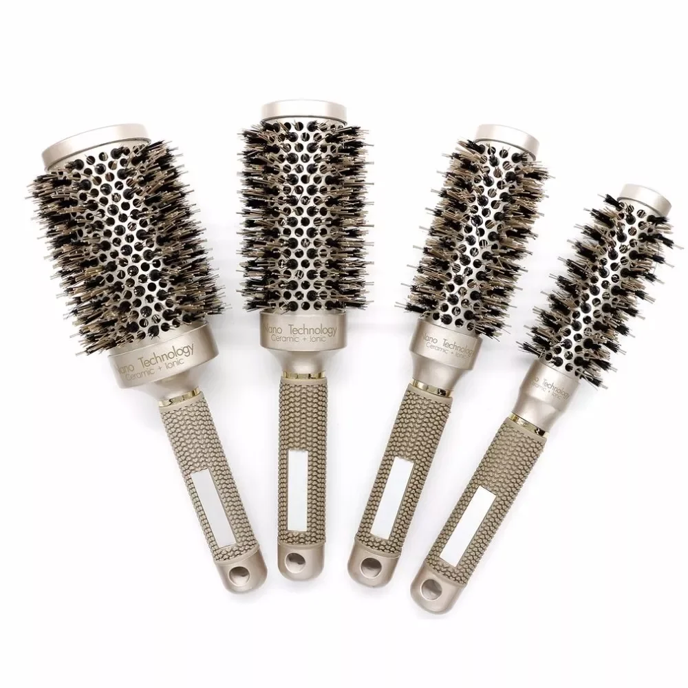 

Ceramic Aluminium Professional Tangle Hair Comb Hair Brush Hairbrush Round Hairdressing Combs For Salon Barber Styling Tool