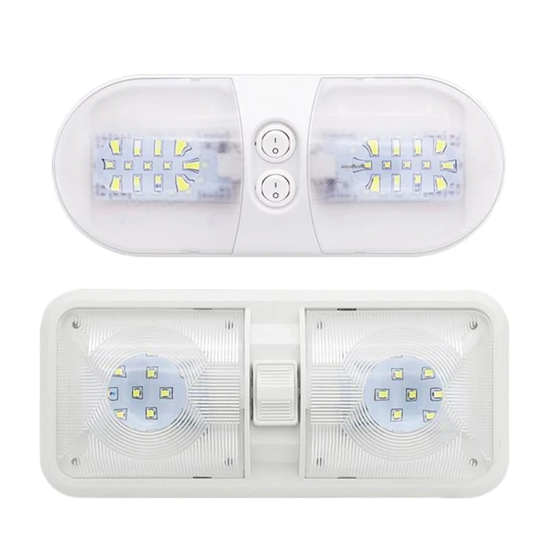 

Three Way LED Ceiling Light Trailer Double Dome Light with Lens