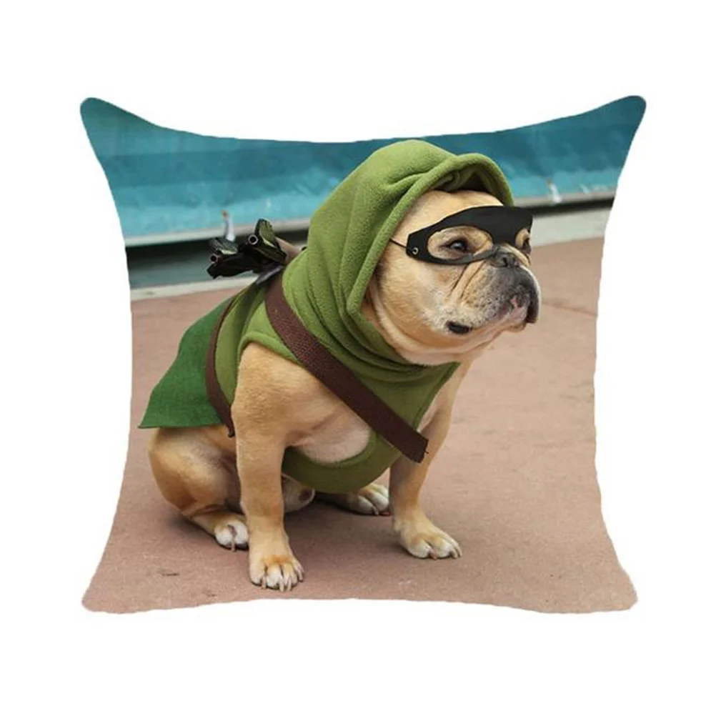

18 Inches Pug Dog Throw Pillowcase Home Living Room Decorative Pillow Cushion Cover