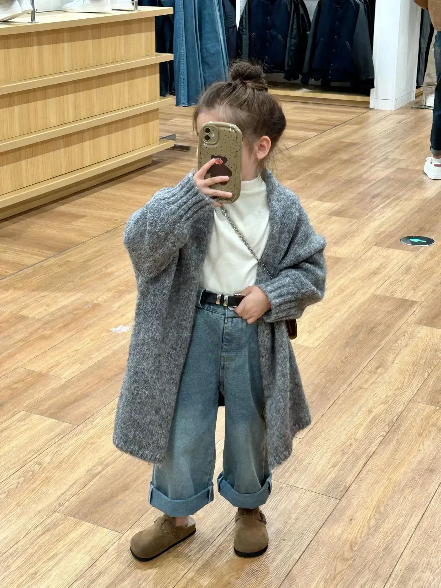 Пальто для девочек осень-зима 2024 детская одежда в корейском стиле массивный