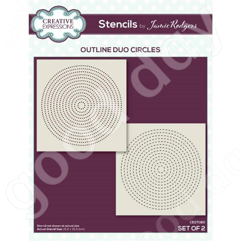 

New 2022 Arrival hot sale Stencils Circles Set of 2 Scrapbook Diary Decoration Embossing Template Diy Greeting Card Handmade