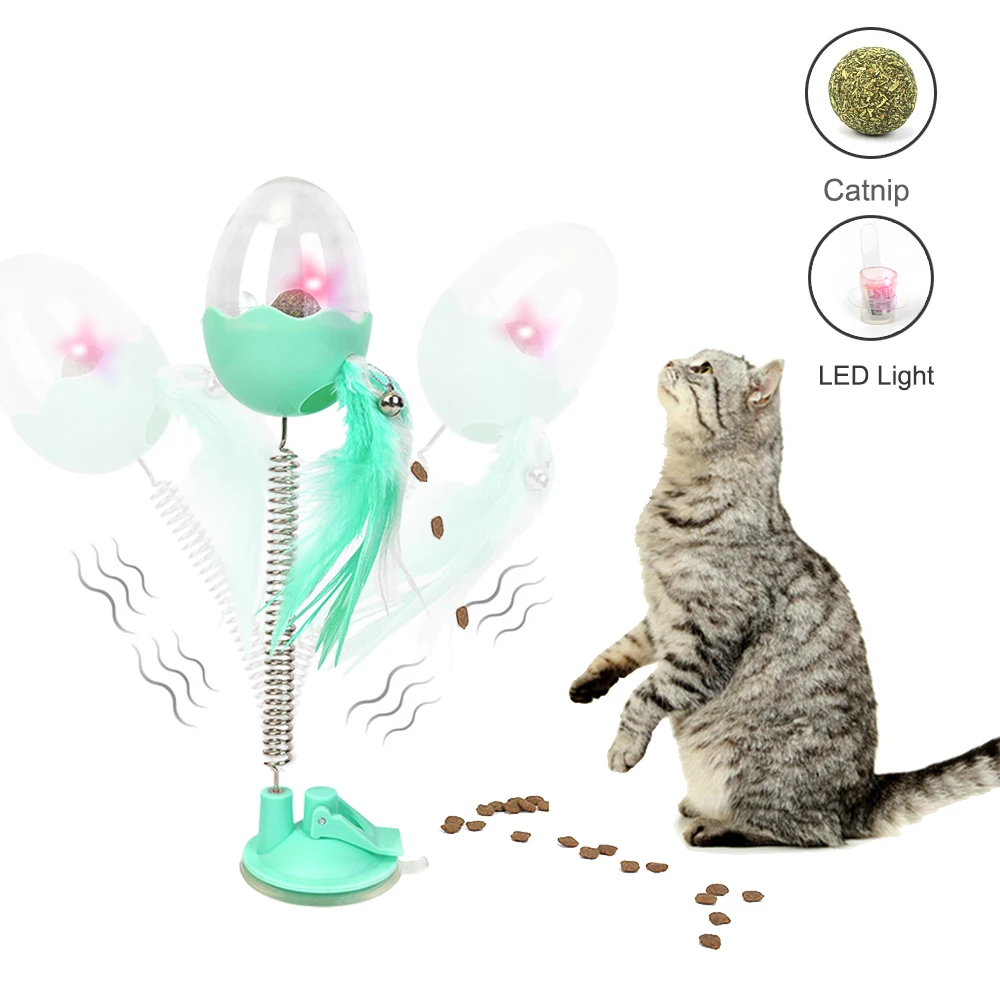

Cat Toy LED Funny Feather Cat Sucker Elastic Interactive Cat toys stick With Catnip Interactive Feeder toys for Cats