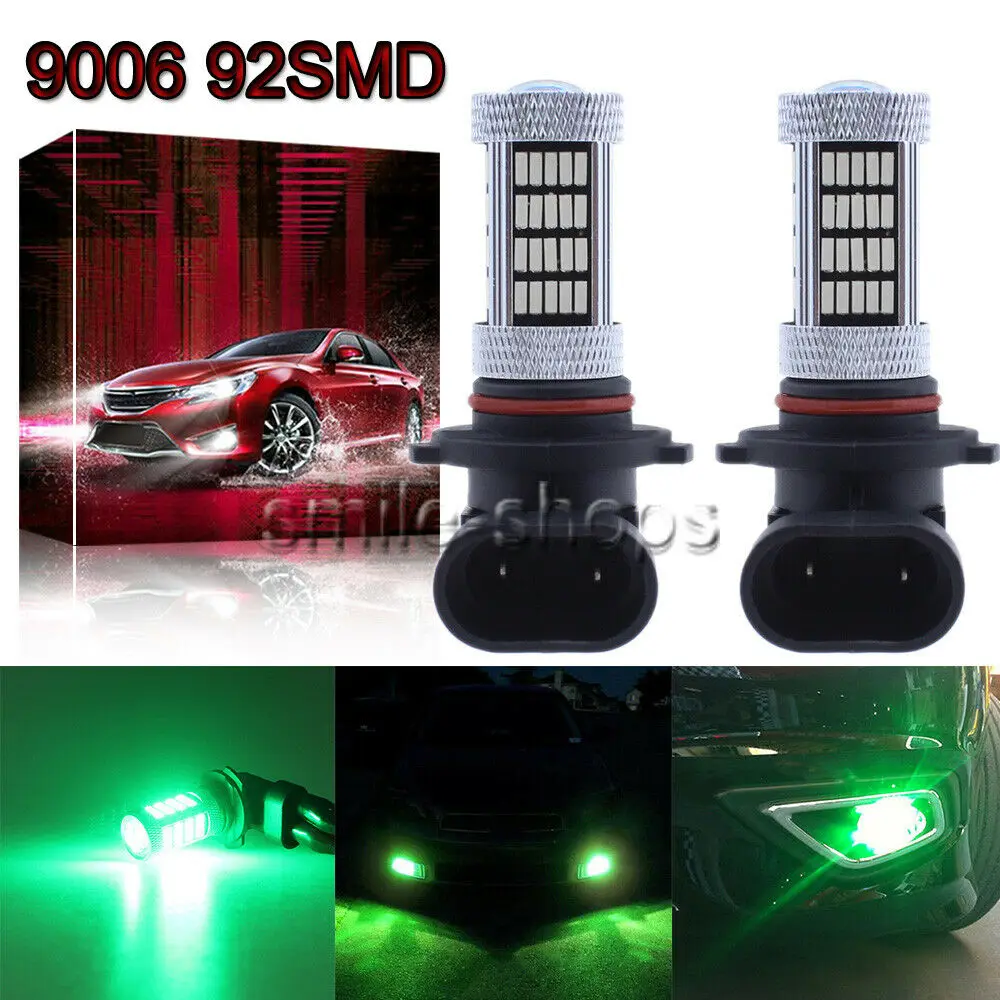 

9006 Hb4 4014 92Smd Led Fog Light Bulbs Conversion Kit Super Bright 2000K Green
