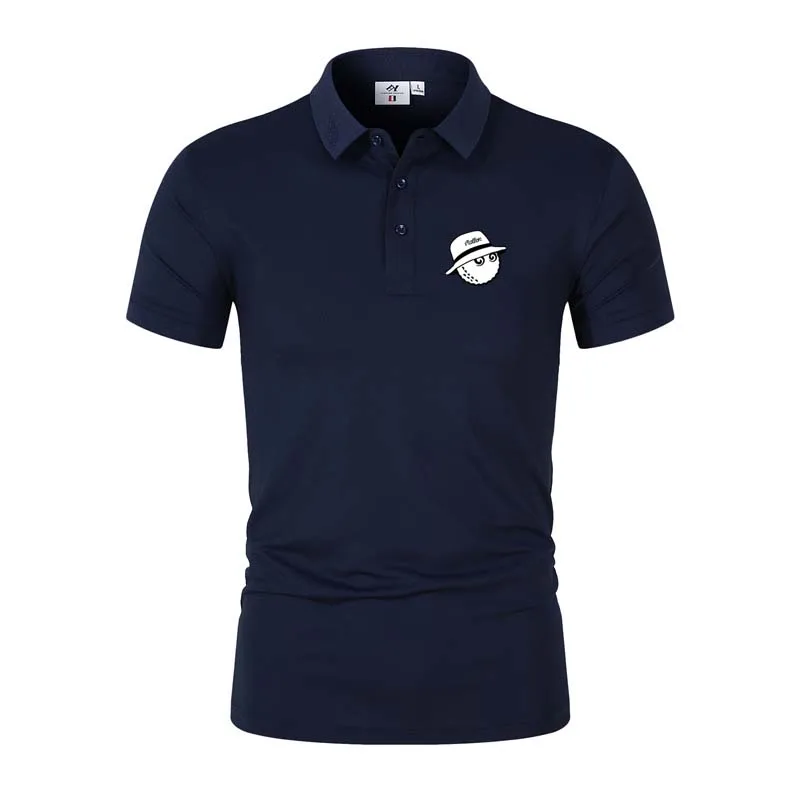 

Polo de manga corta para hombre, ropa informal con estampado de Malbon, cuello vuelto, Jersey abotonado de negocios, Verano