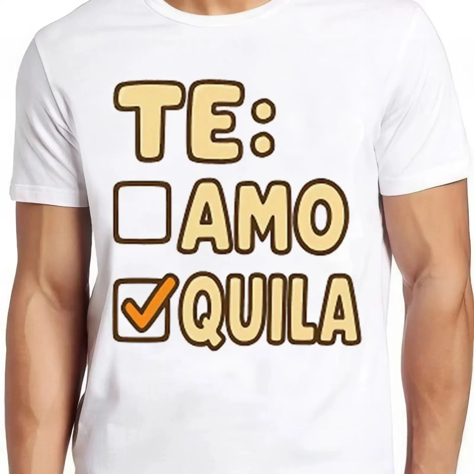 Фото Футболка Te Amo Tequila с забавной надписью, арт-мем, подарок, стиль 2745. Изображение 1 из 2. Винтажная, с эффектом потертости, стильная, мужская, уличная одежда. №1