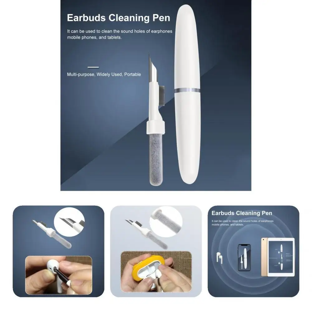 

Cleaning Brush Practical Portable Dedicated Earbuds Cleaner Multi-purpose Long Service Life Earbuds Cleaning Pen