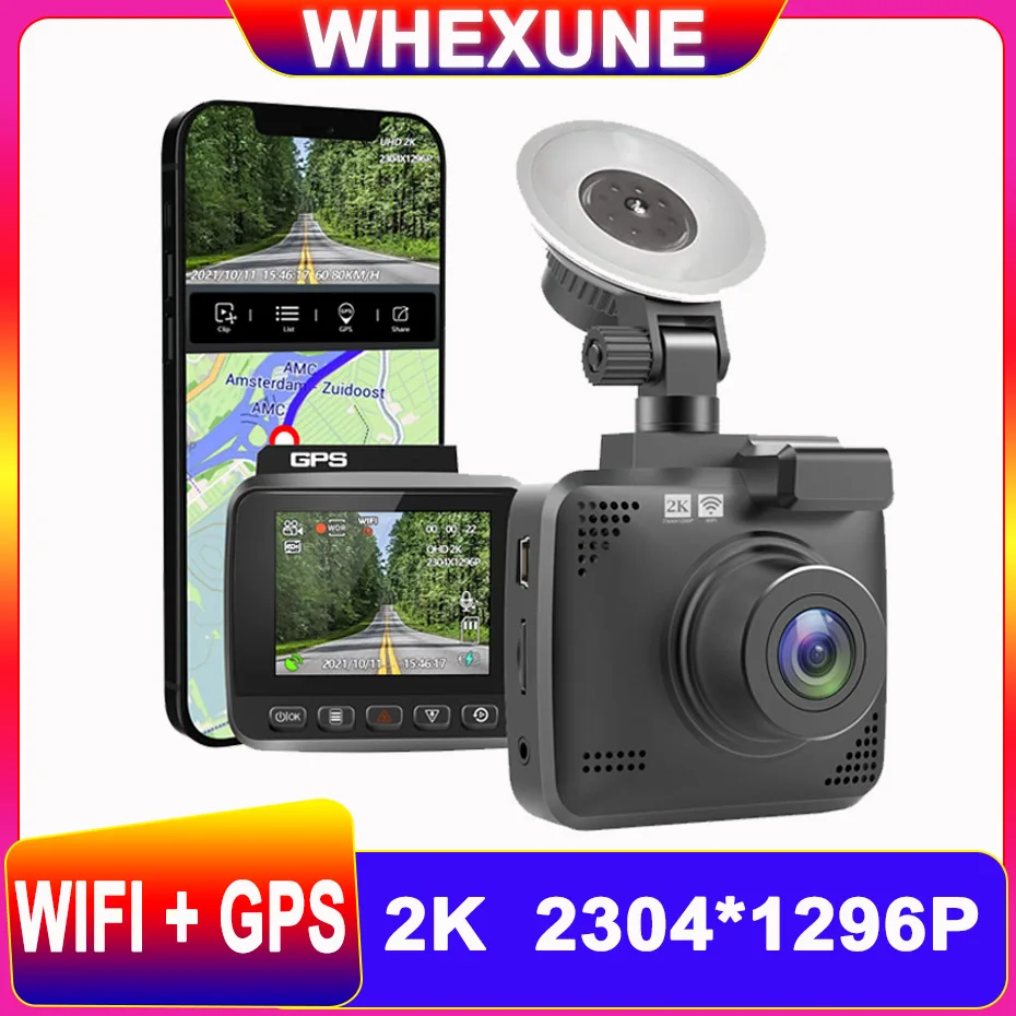 

2K 1296P FHD WiFi Dash Cam For Car DVR Camera Video Recorder Auto Night Vision GPS Tracker Registrator Wireless 24H Parking Mode