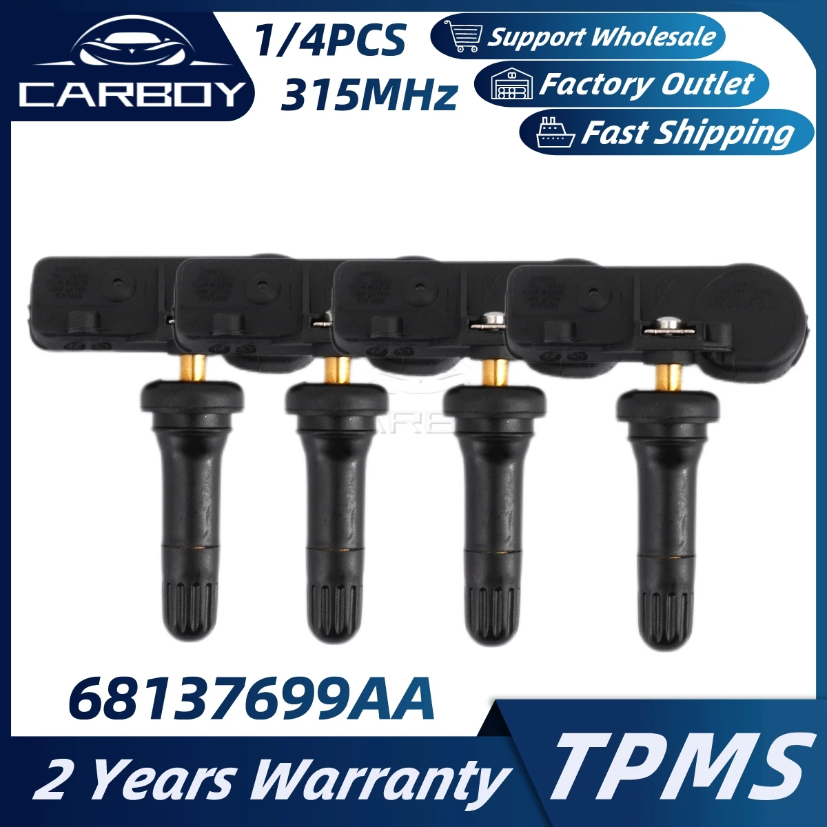 Датчик давления в шинах 68137699AA 56029319AC, система контроля давления в шинах для Dodge Dakato RAM 1500 2500 3500 315 МГц, 1/4 шт.