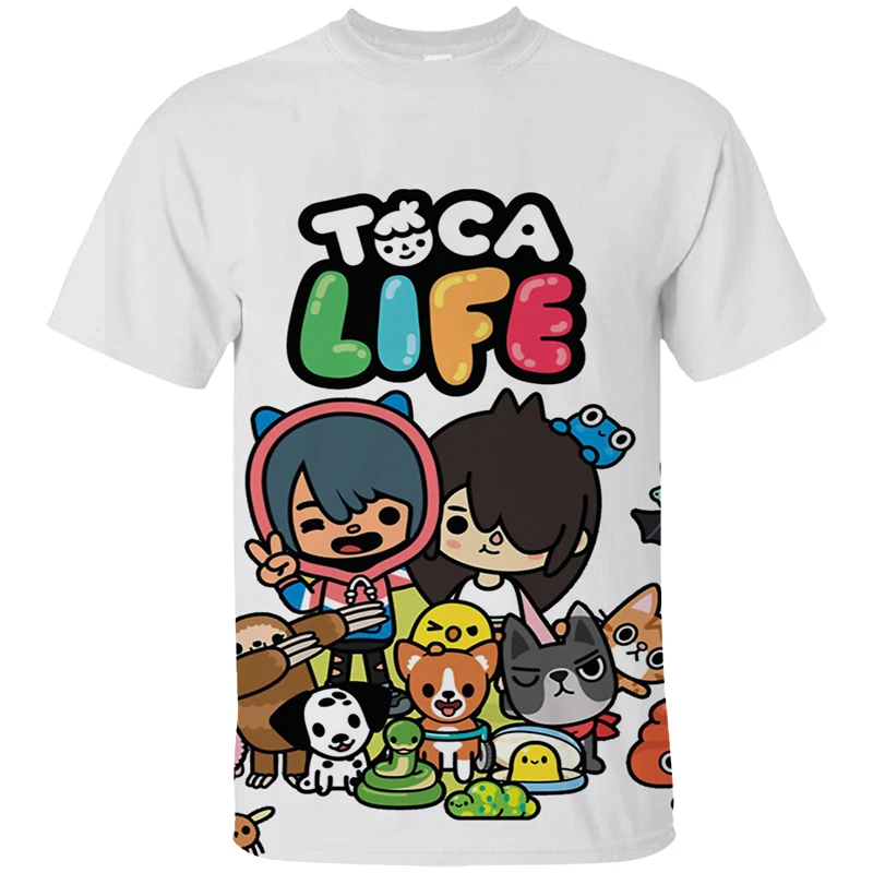 Лидер продаж Детская футболка с героями игры Toca Life World 3D аниме бока детские топы