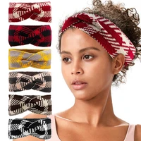 2022 new knitted knot cross headband for women autumn winter girls hair accessories headwear elastic hair band hair accessories