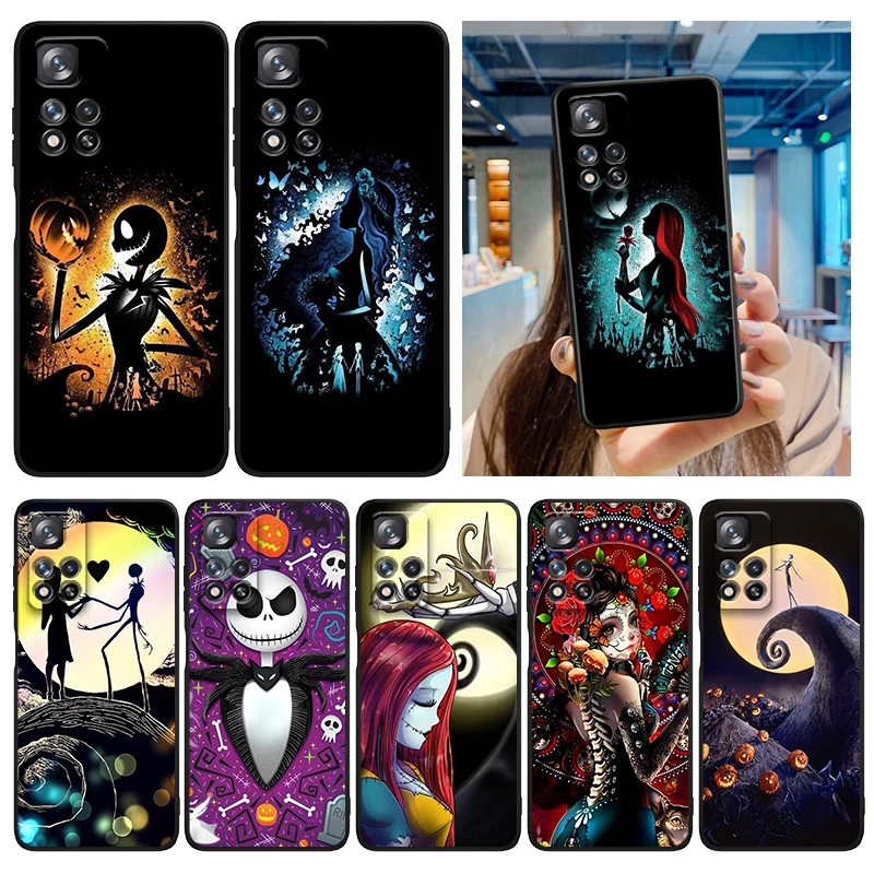 

Nightmare Christmas Jack Art Phone Case For Xiaomi Redmi Note 12 11E 11S 11 11T 10 10S 9 9T 9S 8 8T Pro Plus 5G Soft Black Cover