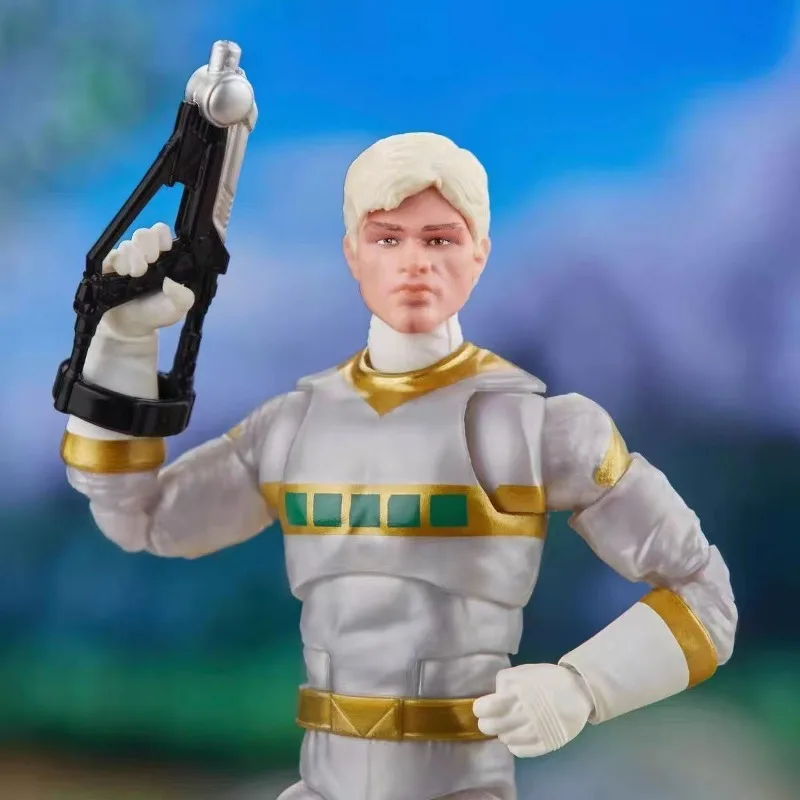 Фото Оригинальная коллекция молний Hasbro Power Rangers в космосе, серебряный рейнджер, аниме-фигурка, коллекционная модель игрушки №4
