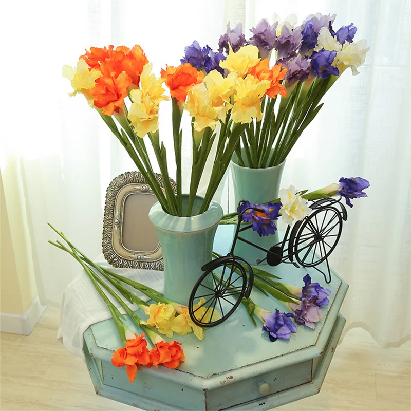 

60cm Artificial Iris Stem PU Real Touch Fower Branch Home Decor Wedding DIY Decoration Fake Flower