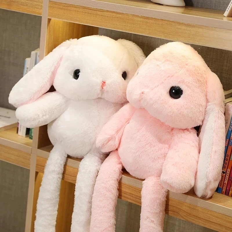 

80-120cm Creative Funny Rabbit Plush Children Toy Stuffed Soft Lifelike Animal Pull Up Ears Bunny Dolls for Kids Birthday Gift