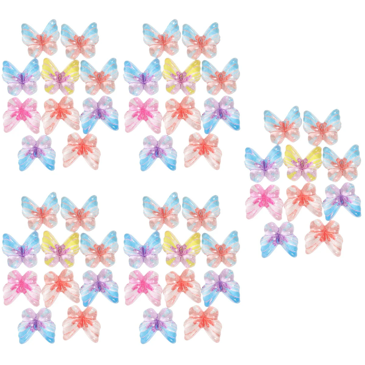 5 Sets Small Butterfly Hair Clips Butterflies DIY Charms Manual 1.5x1.5cm Handmade Phone Case Decor Resin Cover Adornment