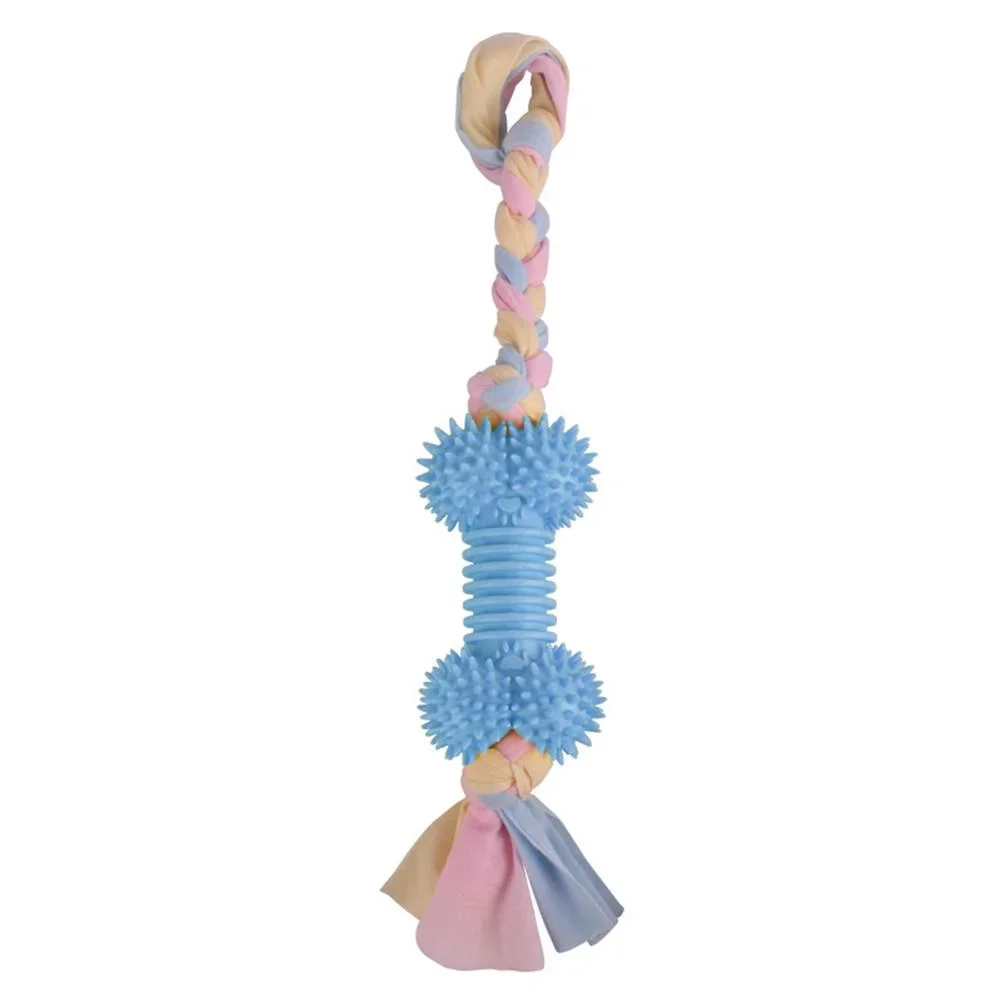 

Dog Chews Toy with Cotton Rope Natural Rubber Toys Cleans Molars