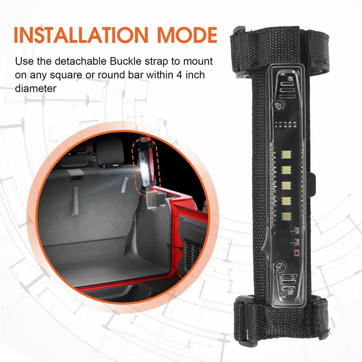 Внутренняя детская лампа UTV ATV универсальная Подвесная для Polaris RZR Can-Am Car