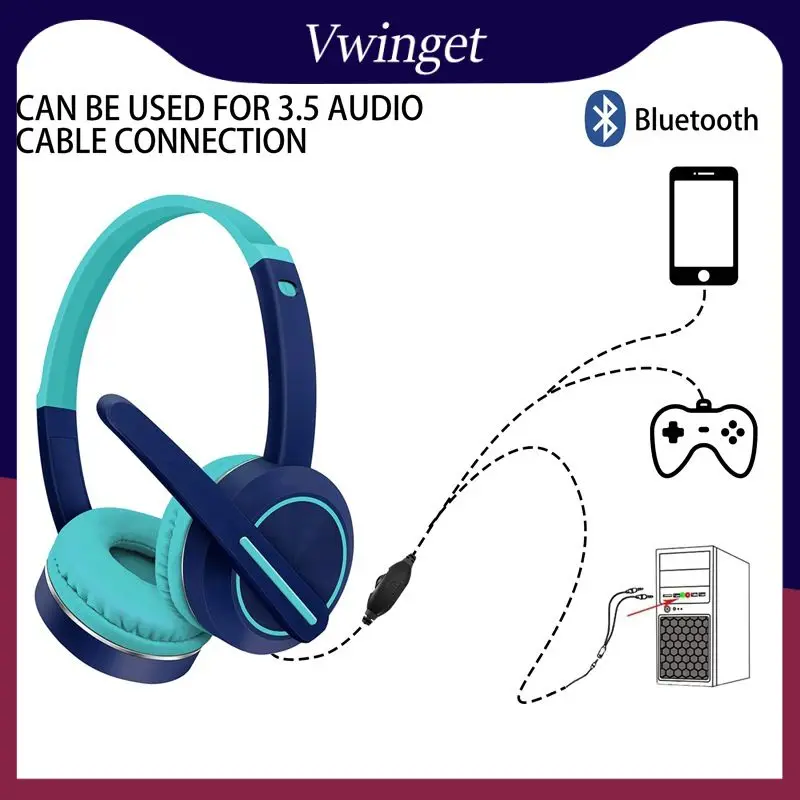 

Wireless Earphones Durable With Microphone Over-head Headset Skin-friendly Stereo Wiireless Headphones Audio Device