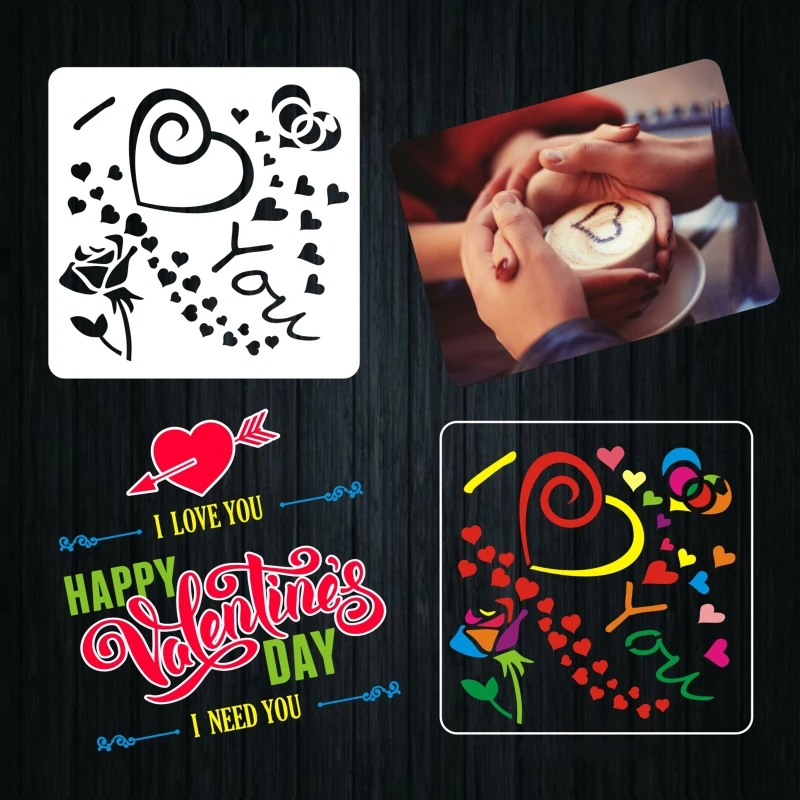 16 шт. многоразовые шаблоны для рисования на тему Дня Святого Валентина |