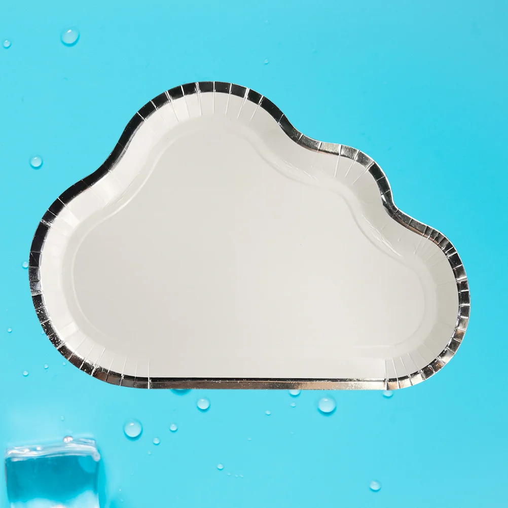 

8pcs/set Cloud Shaped Dish Kids' Party Party Dinner Fruit Paper Serving