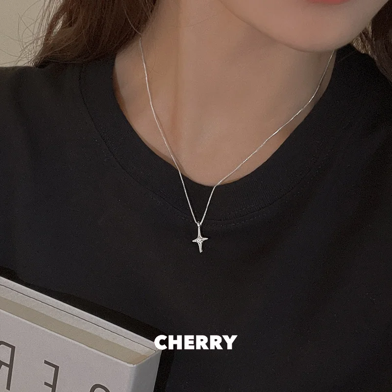 Минималистичный кулон с крестом и цирконием для женщин ожерелье холодным ветром