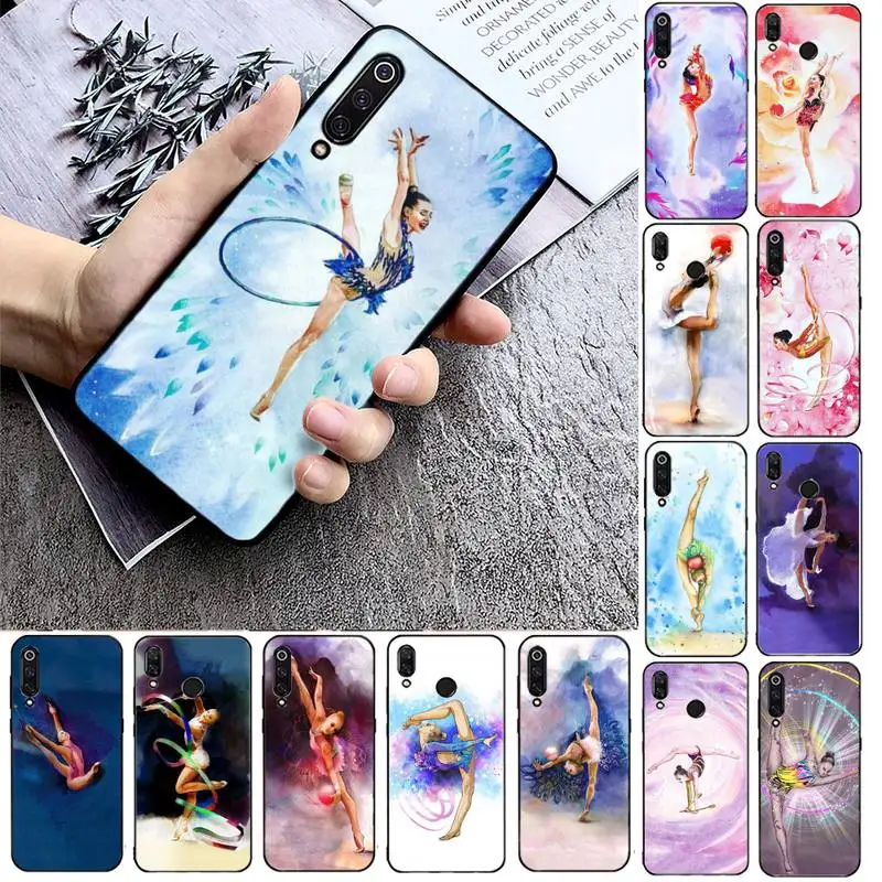 

TOPLBPCS Love Gymnastics Oil Painting Phone Case For Xiaomi max3 mi 9 se mi8 F1 9SE 10 lite F1 Back Coque