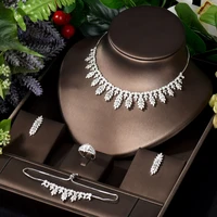 hibride new fashion jewelry sets for women aaa cubic zirconia wedding earring and necklace bridal jewelry sets bijoux n 1075