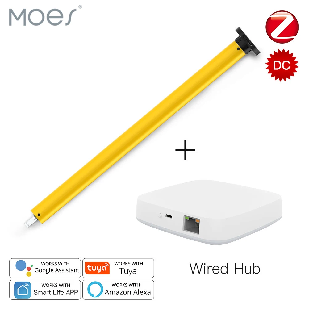 

Moes ZigBee 25mm Smart Automatic Tubular Roller Blinds Motor DC RF433 Remote 38mm Tube Smart LifeTuya via Alexa Google Home