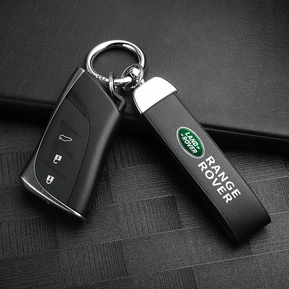 

Luxury Metal Leather Car Logo Keychain Key Chain Keyring Accessories For Land Rover Rover Range Autobiography Freelander Evoque