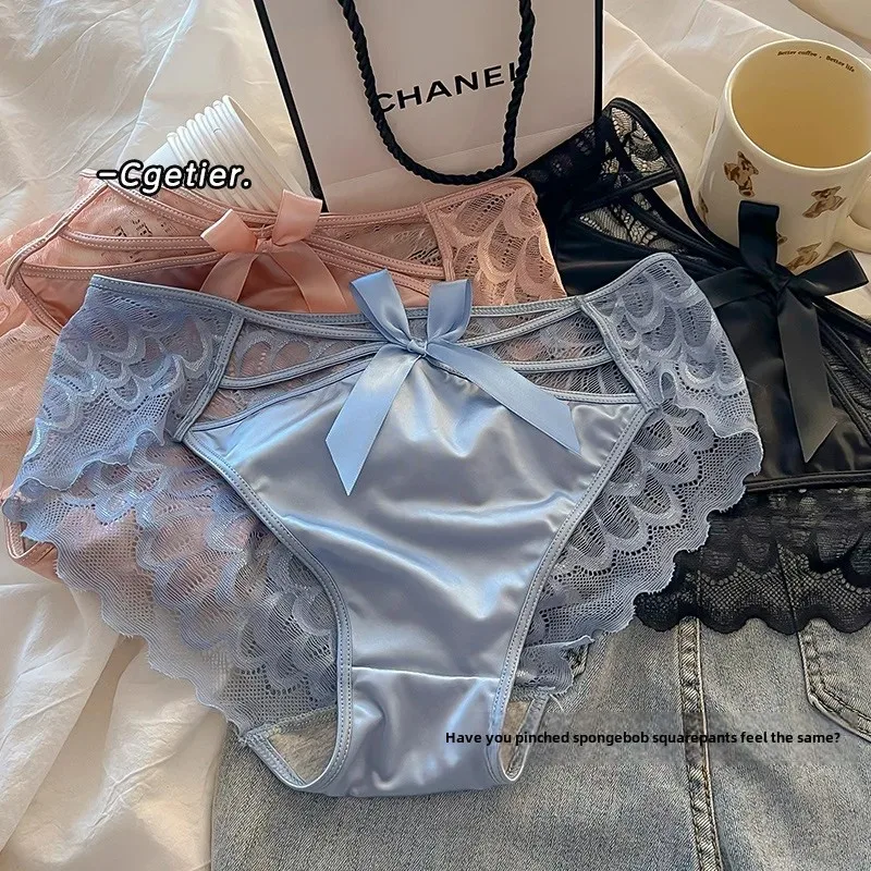 Сексуальные кружевные трусы в японском стиле женские дышащие хлопковые с