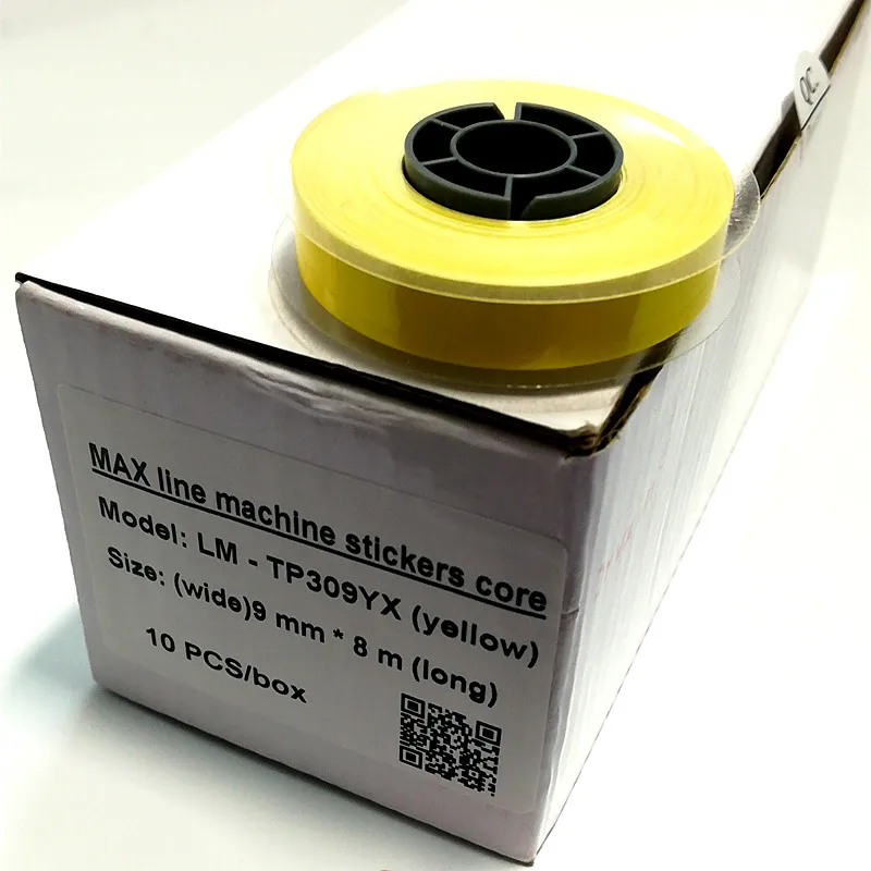 

tube printer label tapes core lm-tp309y yellow 9mm*8m stickers for cable id printer electronic lettering machine lm-380e,lm-390a