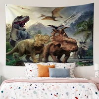 psychedelic dinosaurs wall hanging tapestry sheets home decorative tapestry beach towel yoga mat blanket table cloth wall