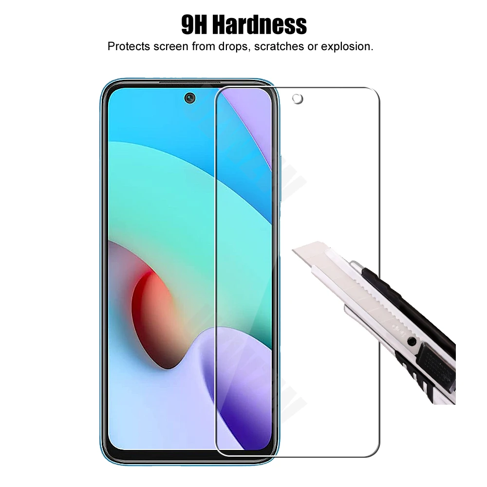4 in 1 For Xiaomi Redmi 10 (2pcs) Camera Lens Film & (2pcs) Protective Screen Protector Tempered Glass Guard